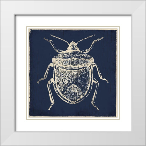 Bug Life Blue Two White Modern Wood Framed Art Print with Double Matting by Villa, Milli