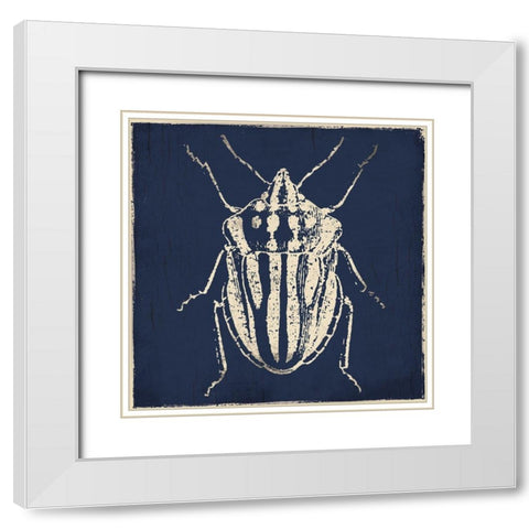 Bug Life Blue Three White Modern Wood Framed Art Print with Double Matting by Villa, Milli