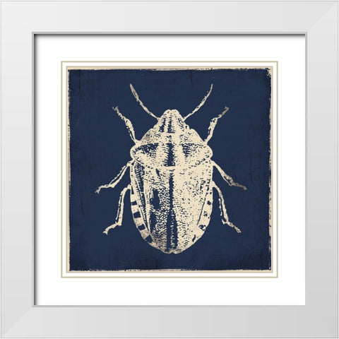 Bug Life Blue Four White Modern Wood Framed Art Print with Double Matting by Villa, Milli