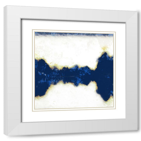 Blue Crack In Time White Modern Wood Framed Art Print with Double Matting by Villa, Mlli