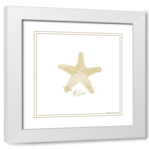 Sandy Star White Modern Wood Framed Art Print with Double Matting by Villa, Mlli