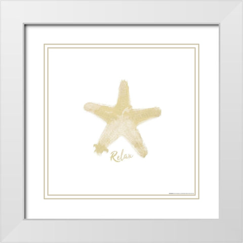 Sandy Star White Modern Wood Framed Art Print with Double Matting by Villa, Mlli