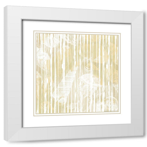 Sandy Stripes White Modern Wood Framed Art Print with Double Matting by Villa, Mlli