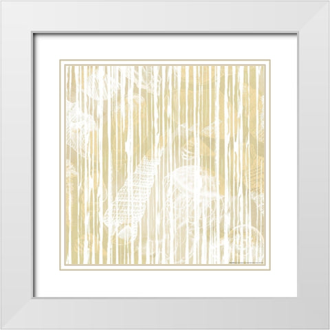 Sandy Stripes White Modern Wood Framed Art Print with Double Matting by Villa, Mlli
