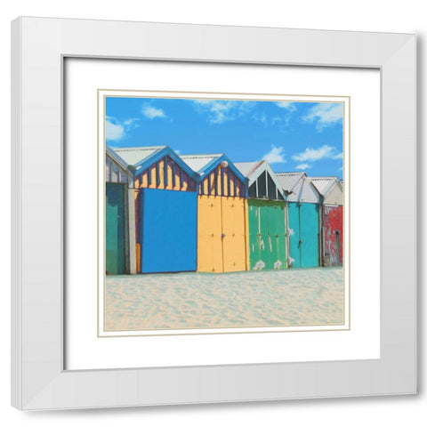 Beach Day White Modern Wood Framed Art Print with Double Matting by Villa, Mlli
