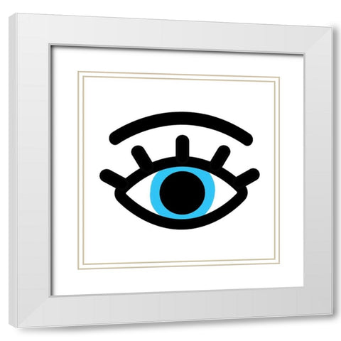Blue Eye White Modern Wood Framed Art Print with Double Matting by Villa, Milli