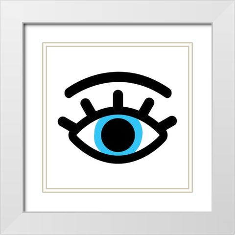 Blue Eye White Modern Wood Framed Art Print with Double Matting by Villa, Milli