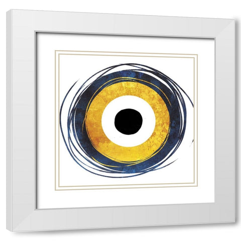 Abstract Eye White Modern Wood Framed Art Print with Double Matting by Villa, Mlli