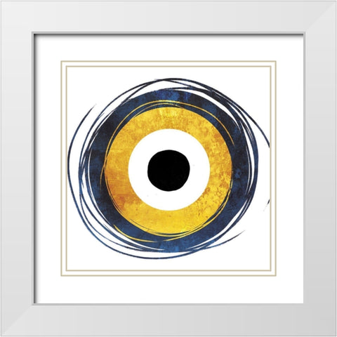 Abstract Eye White Modern Wood Framed Art Print with Double Matting by Villa, Mlli