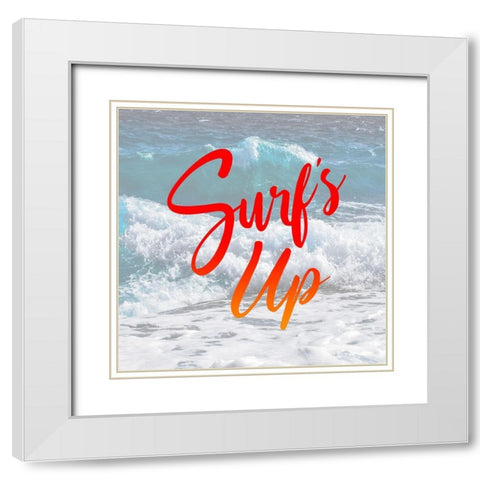 Surfs Up White Modern Wood Framed Art Print with Double Matting by Villa, Mlli