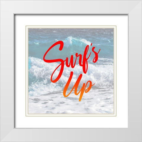 Surfs Up White Modern Wood Framed Art Print with Double Matting by Villa, Mlli