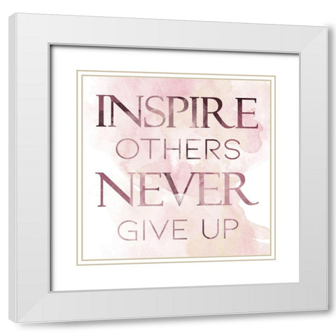 Inspire Blush White Modern Wood Framed Art Print with Double Matting by Villa, Mlli
