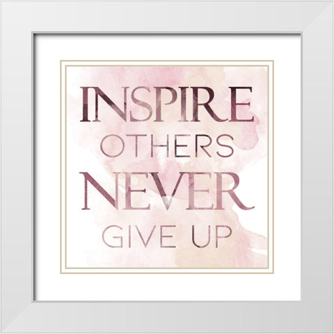 Inspire Blush White Modern Wood Framed Art Print with Double Matting by Villa, Mlli