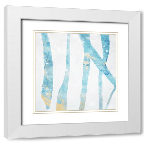 Birch Blue White Modern Wood Framed Art Print with Double Matting by Villa, Milli