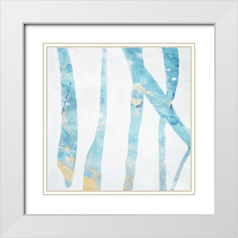 Birch Blue White Modern Wood Framed Art Print with Double Matting by Villa, Milli