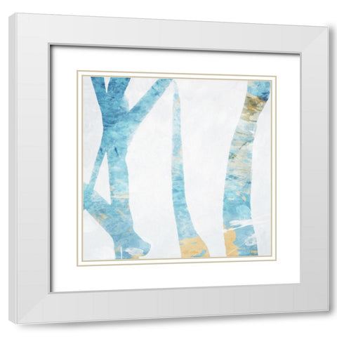Birch Blue Mate White Modern Wood Framed Art Print with Double Matting by Villa, Milli