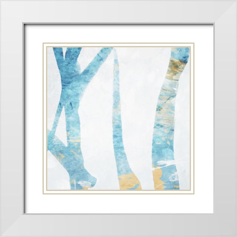 Birch Blue Mate White Modern Wood Framed Art Print with Double Matting by Villa, Milli