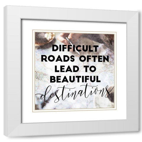 Destination White Modern Wood Framed Art Print with Double Matting by Villa, Mlli