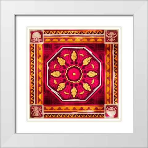 Hot Medallion White Modern Wood Framed Art Print with Double Matting by Villa, Mlli