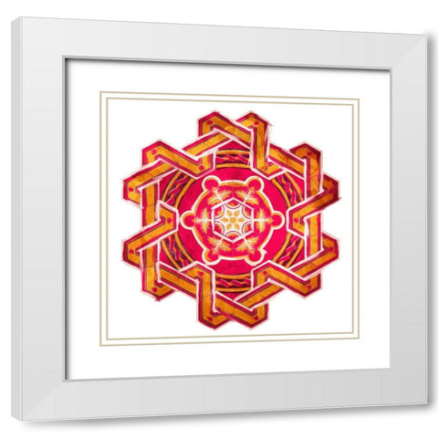 Medallion Plate Mate White Modern Wood Framed Art Print with Double Matting by Villa, Mlli