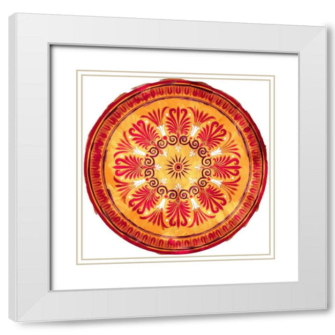 Medallion Plate Reversed White Modern Wood Framed Art Print with Double Matting by Villa, Mlli