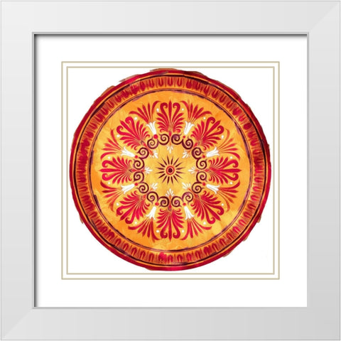 Medallion Plate Reversed White Modern Wood Framed Art Print with Double Matting by Villa, Mlli