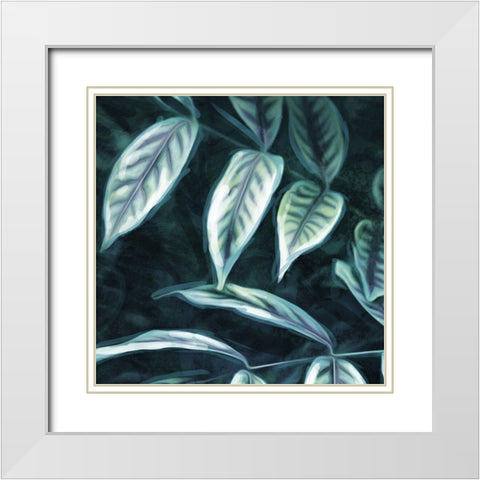Muted Leaves Mate White Modern Wood Framed Art Print with Double Matting by Villa, Mlli