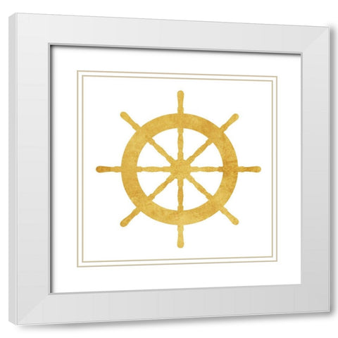 Gold Steering White Modern Wood Framed Art Print with Double Matting by Villa, Mlli