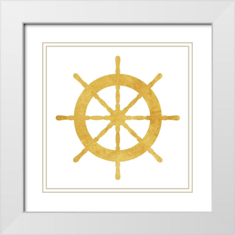Gold Steering White Modern Wood Framed Art Print with Double Matting by Villa, Mlli