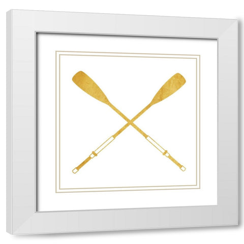 Gold Oars White Modern Wood Framed Art Print with Double Matting by Villa, Mlli