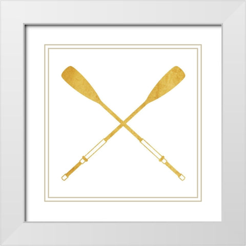 Gold Oars White Modern Wood Framed Art Print with Double Matting by Villa, Mlli