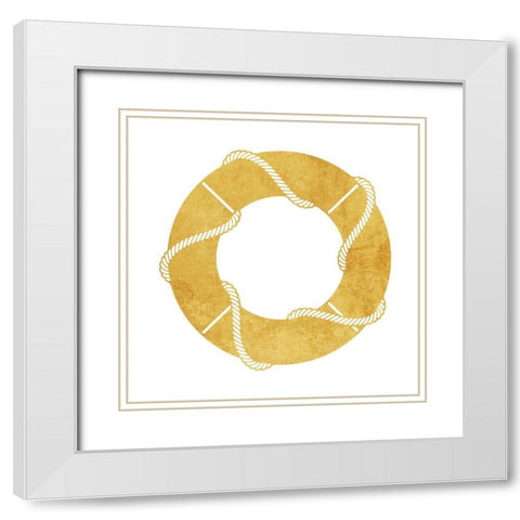 Gold Floaty White Modern Wood Framed Art Print with Double Matting by Villa, Mlli