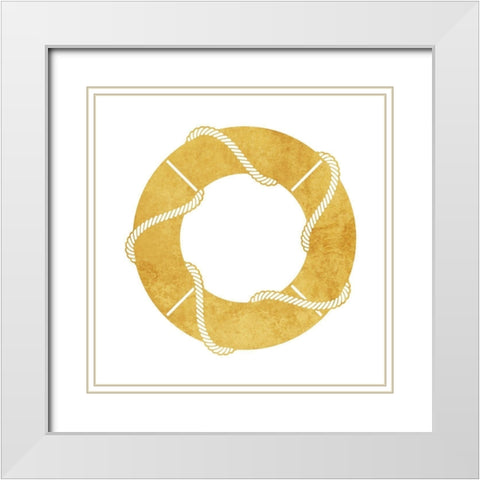 Gold Floaty White Modern Wood Framed Art Print with Double Matting by Villa, Mlli