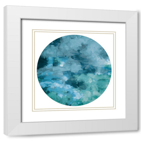 More Cloudy With Chance Circle White Modern Wood Framed Art Print with Double Matting by Villa, Mlli