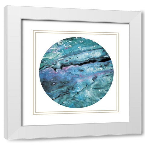 Unclear Waters Circle White Modern Wood Framed Art Print with Double Matting by Villa, Mlli