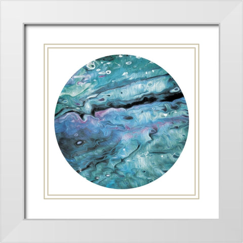 Unclear Waters Circle White Modern Wood Framed Art Print with Double Matting by Villa, Mlli
