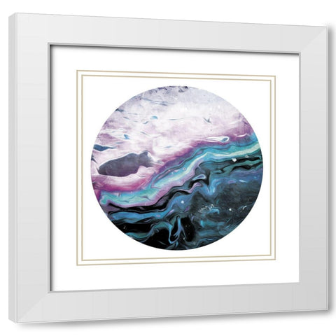 Unclear Waters Mate Circle White Modern Wood Framed Art Print with Double Matting by Villa, Mlli