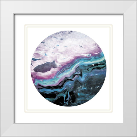 Unclear Waters Mate Circle White Modern Wood Framed Art Print with Double Matting by Villa, Mlli