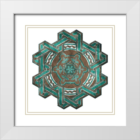 GB Medallion Plate Mate Reversed White Modern Wood Framed Art Print with Double Matting by Villa, Mlli