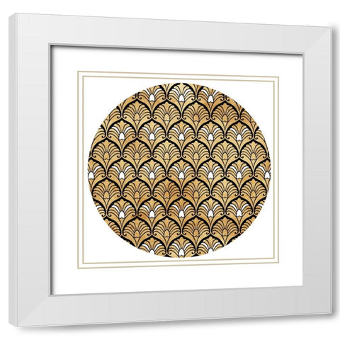 Night Club Circle White Modern Wood Framed Art Print with Double Matting by Villa, Milli
