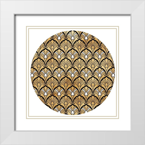 Night Club Circle White Modern Wood Framed Art Print with Double Matting by Villa, Milli