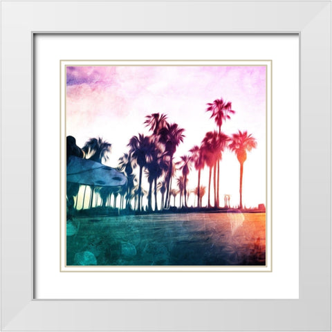 Surf On The Boardwalk White Modern Wood Framed Art Print with Double Matting by Villa, Mlli