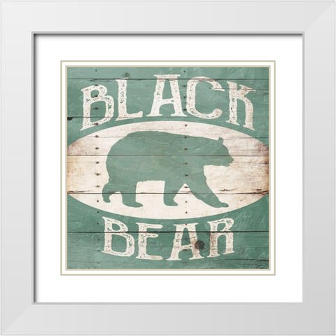 Black Bear White Modern Wood Framed Art Print with Double Matting by Villa, Mlli