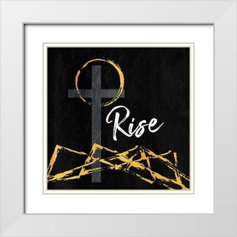 Rise White Modern Wood Framed Art Print with Double Matting by Villa, Mlli