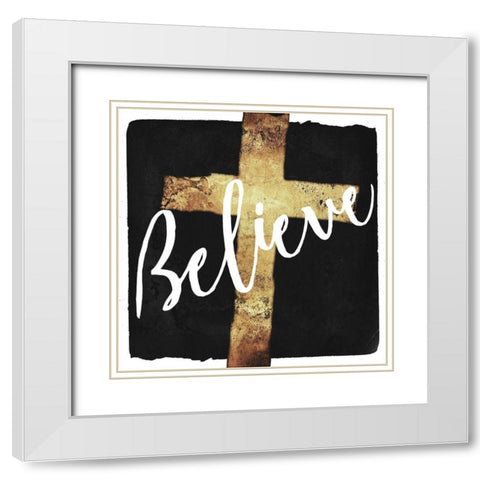 Believe White Modern Wood Framed Art Print with Double Matting by Villa, Mlli