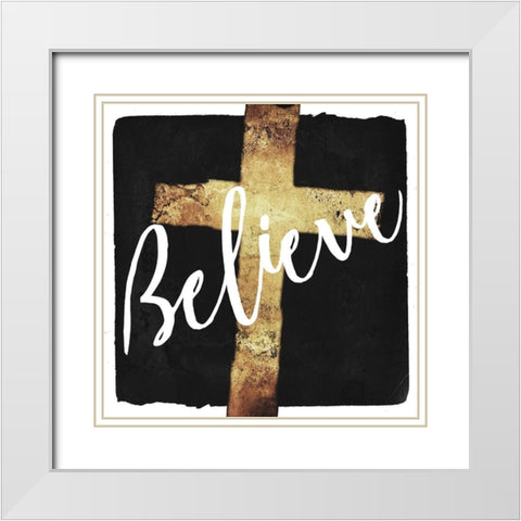 Believe White Modern Wood Framed Art Print with Double Matting by Villa, Mlli