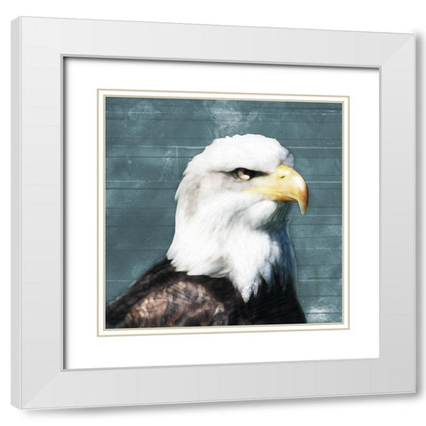Eagle Eye White Modern Wood Framed Art Print with Double Matting by Villa, Mlli