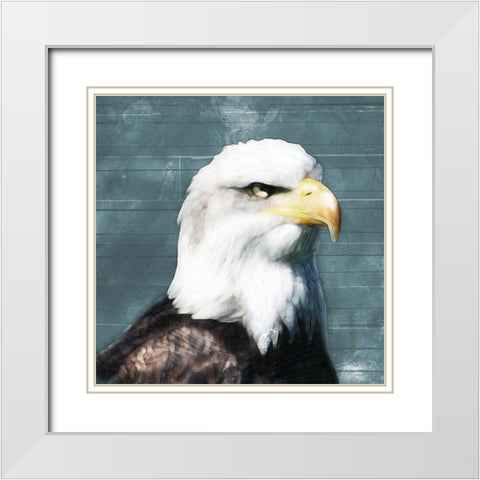 Eagle Eye White Modern Wood Framed Art Print with Double Matting by Villa, Mlli