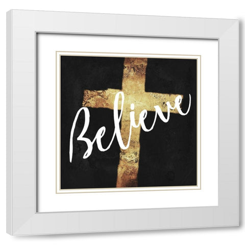 Believe Clean White Modern Wood Framed Art Print with Double Matting by Villa, Mlli