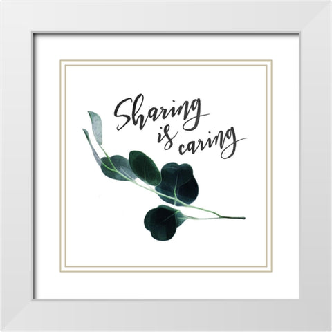 Flower Sharing White Modern Wood Framed Art Print with Double Matting by Villa, Mlli